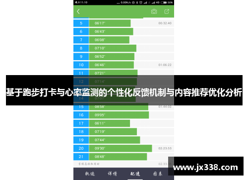 基于跑步打卡与心率监测的个性化反馈机制与内容推荐优化分析